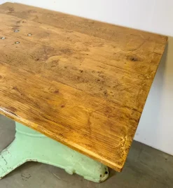 Pamono Industrial Green Cast Iron Table, 1960s><noscript><img width=