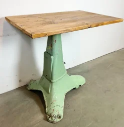 Pamono Industrial Green Cast Iron Table, 1960s><noscript><img width=