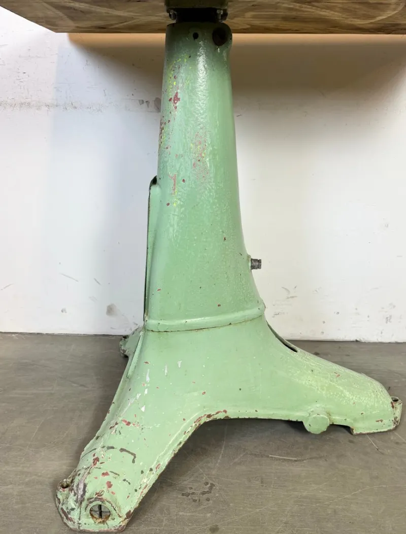 Pamono Industrial Green Cast Iron Table, 1960s> Worktables & Workbenches