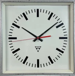 Hot Pamono Industrial Grey Square Wall Clock from Pragotron, 1980s
