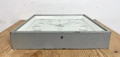 Hot Pamono Industrial Grey Square Wall Clock from Pragotron, 1980s