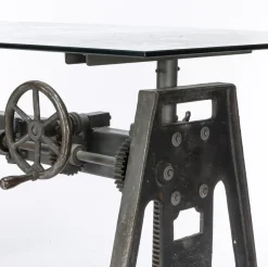Pamono Industrial Iron and Glass Workbench, Denmark> Worktables & Workbenches