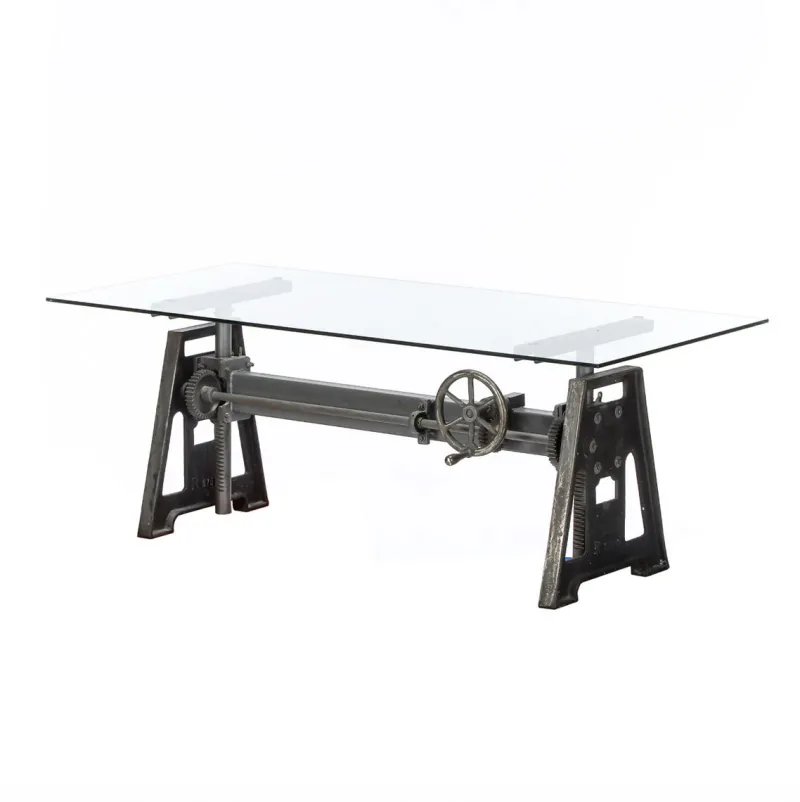 Pamono Industrial Iron and Glass Workbench, Denmark> Worktables & Workbenches
