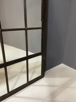 Pamono Industrial Iron Mirror with Patina, Czechoslovakia, 1960s><noscript><img width=