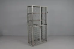 Sale Pamono Industrial Lockable Metal Wine Cabinet with Space for 64 Wine Bottles, 1960s