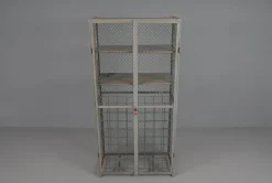 Sale Pamono Industrial Lockable Metal Wine Cabinet with Space for 64 Wine Bottles, 1960s