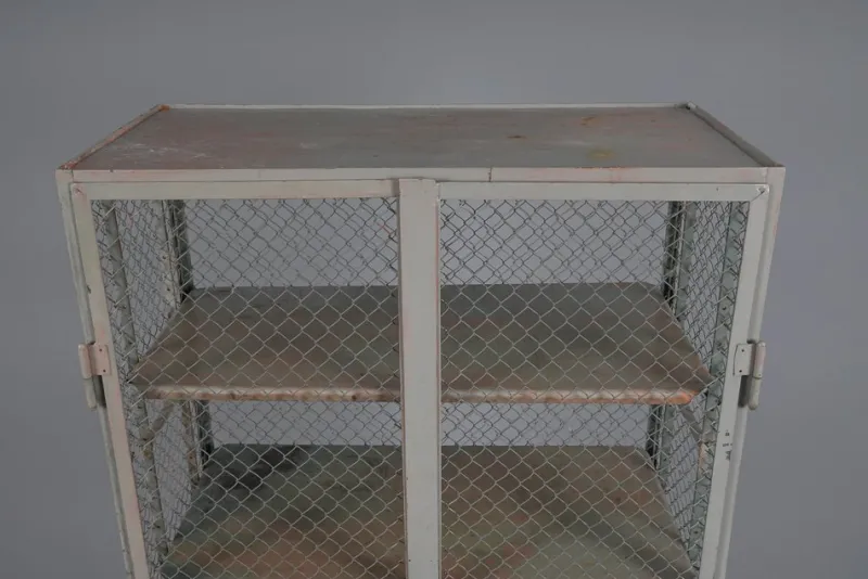 Sale Pamono Industrial Lockable Metal Wine Cabinet with Space for 64 Wine Bottles, 1960s