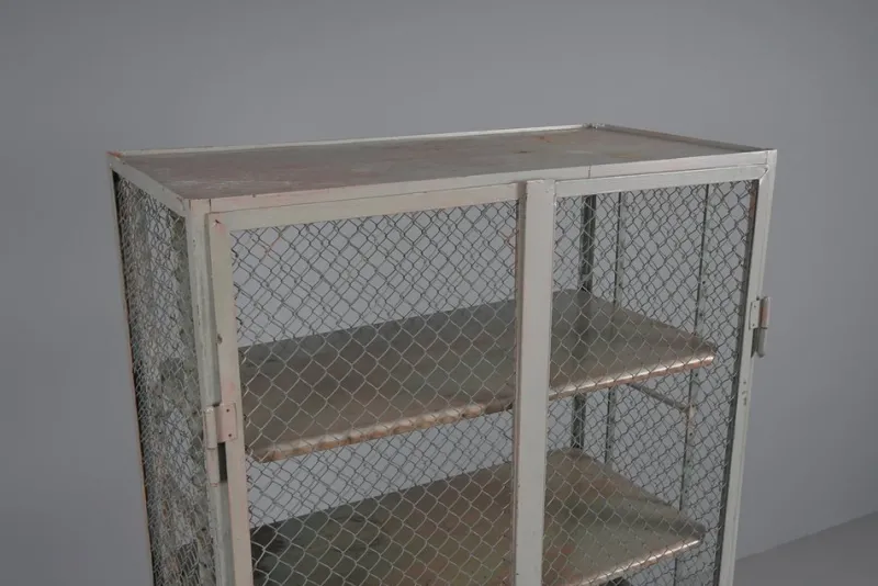 Sale Pamono Industrial Lockable Metal Wine Cabinet with Space for 64 Wine Bottles, 1960s
