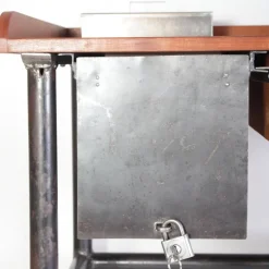 Clearance Pamono Industrial Mahogany Desk Work Table, Former Czechoslovakia, 1960s