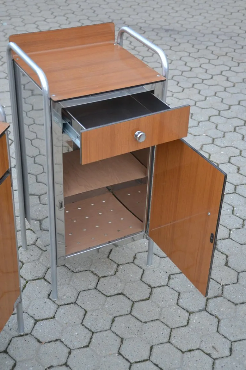 Clearance Pamono Industrial Nightstands, 1960s, Set of 2