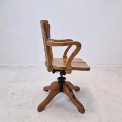 New Pamono Industrial Oak Swivel Chair, 1900s
