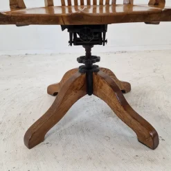 New Pamono Industrial Oak Swivel Chair, 1900s