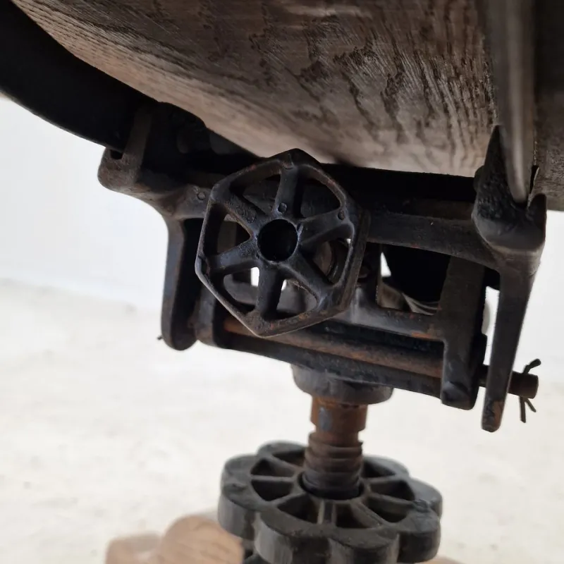 New Pamono Industrial Oak Swivel Chair, 1900s