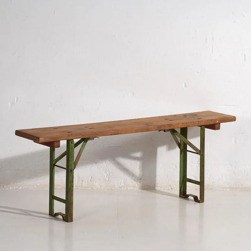 Pamono Industrial Style Folding Bench, 1950> Benches