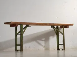 Pamono Industrial Style Folding Bench, 1950> Benches