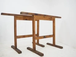 Online Pamono Industrial Trestle Table Bases, Early 20th Century, 1930s, Set of 2