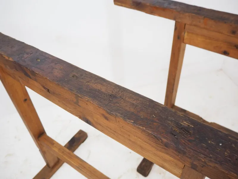 Online Pamono Industrial Trestle Table Bases, Early 20th Century, 1930s, Set of 2