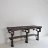 New Pamono Industrial Wabi-Sabi Cast Iron and Wood Console Worktable, 1920s