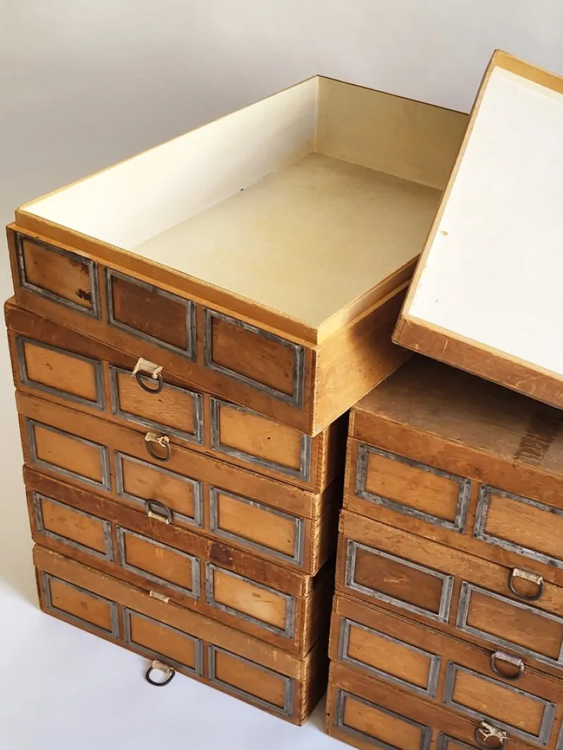 Clearance Pamono Industrial Wooden Storage Box, 1920s