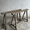 Outlet Pamono Industrial Wooden Trestles, 1940s, Set of 2