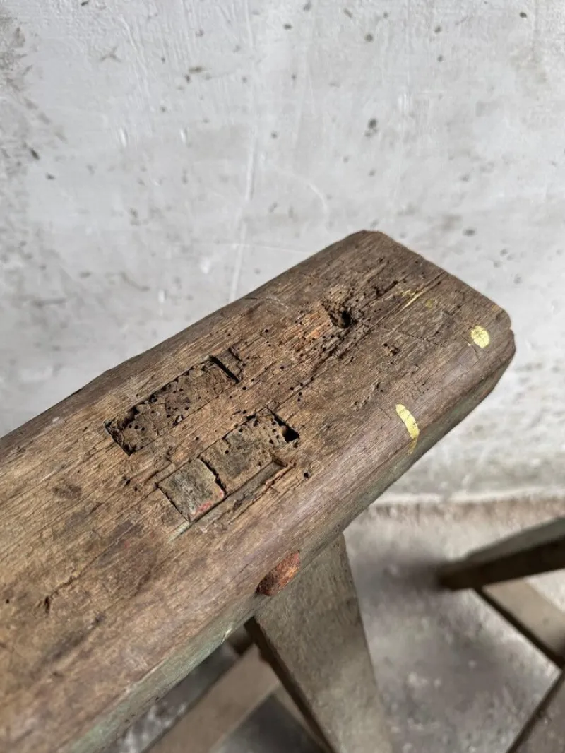 Outlet Pamono Industrial Wooden Trestles, 1940s, Set of 2