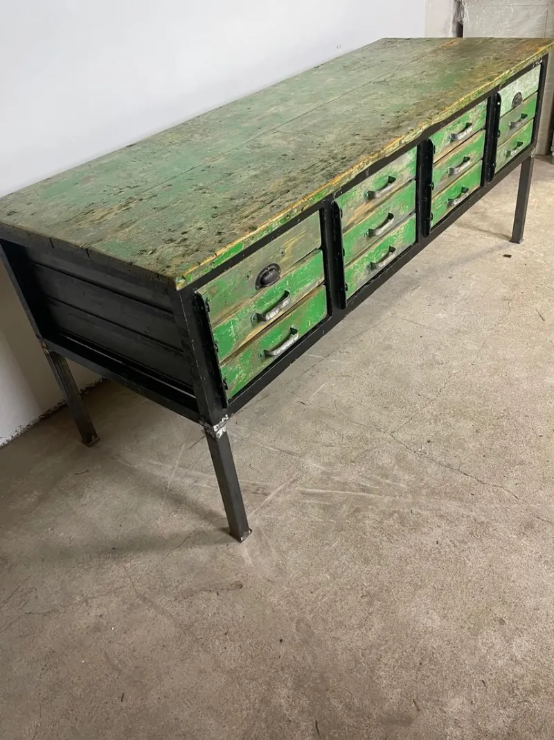 Pamono Industrial Workbench in Wood> Worktables & Workbenches