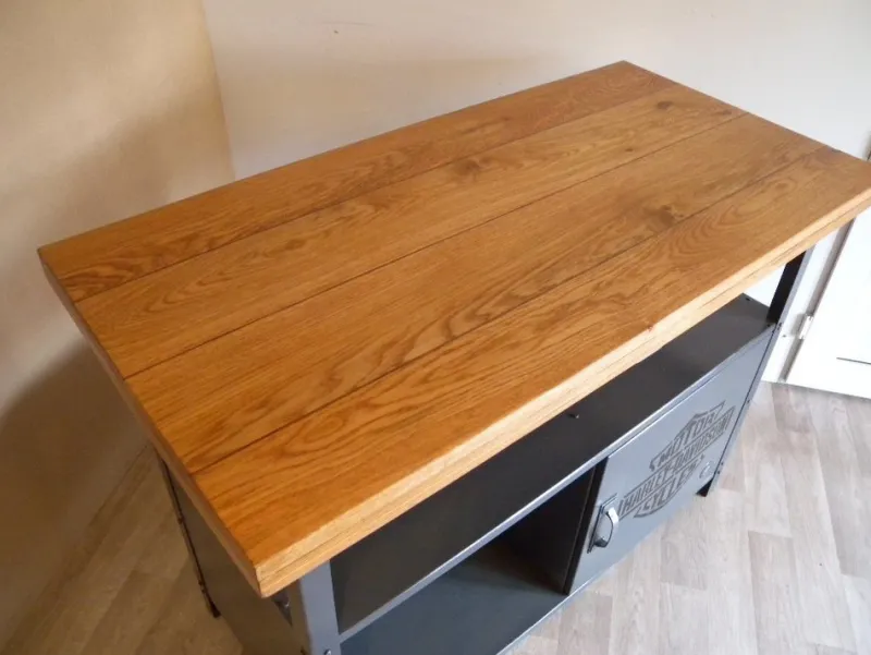 Pamono Industrial Workbench with Harley Davidson Airbrush> Worktables & Workbenches