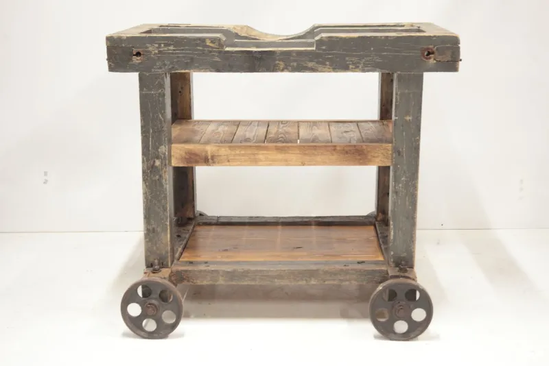 New Pamono Industrial Worktable on Wheels, Former Czechoslovakia, 1960s
