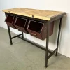 Pamono Industrial Worktable with Three Iron Drawers, 1960s