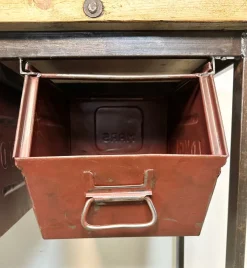 Pamono Industrial Worktable with Three Iron Drawers, 1960s