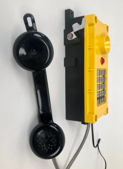 Pamono Industry Wall Mount Telephones in Bright Yellow from Tesla, 2004, Set of 2><noscript><img width=
