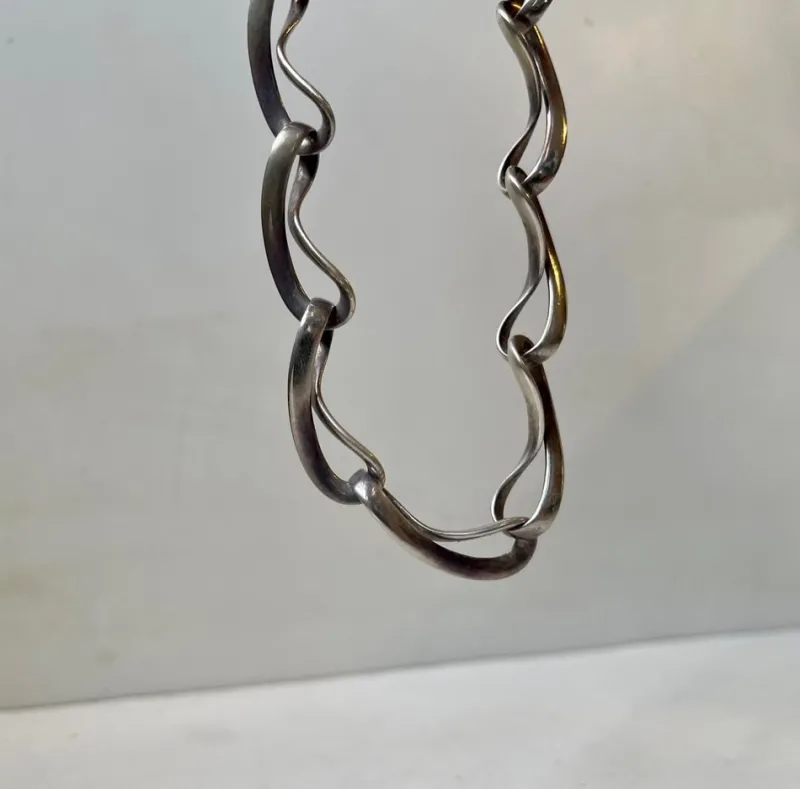 Pamono Infinity Silver Necklace from Georg Jensen, 2000s