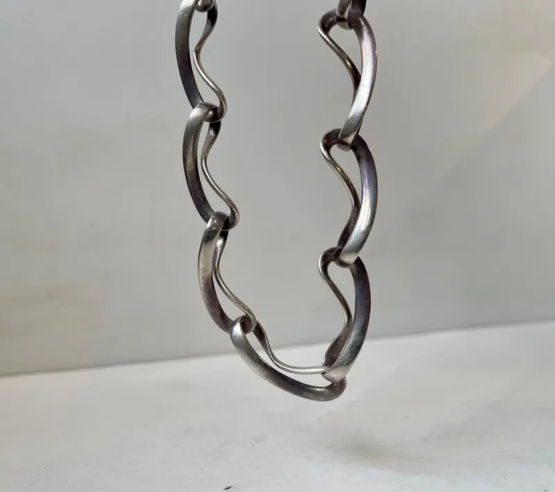 Pamono Infinity Silver Necklace from Georg Jensen, 2000s