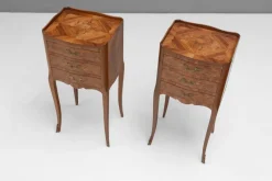 Pamono Inlaid Bedside Tables, 1950s, Set of 2><noscript><img width=