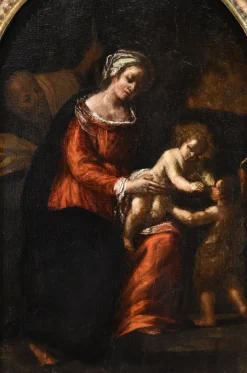 Pamono Ippolito Scarsella, Holy Family with St John, 1600, Oil on Board, Framed><noscript><img width=