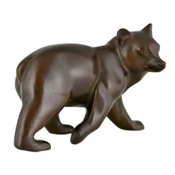 Online Pamono Irenee Rochard, Art Deco Bear Sculpture, 1930, Bronze
