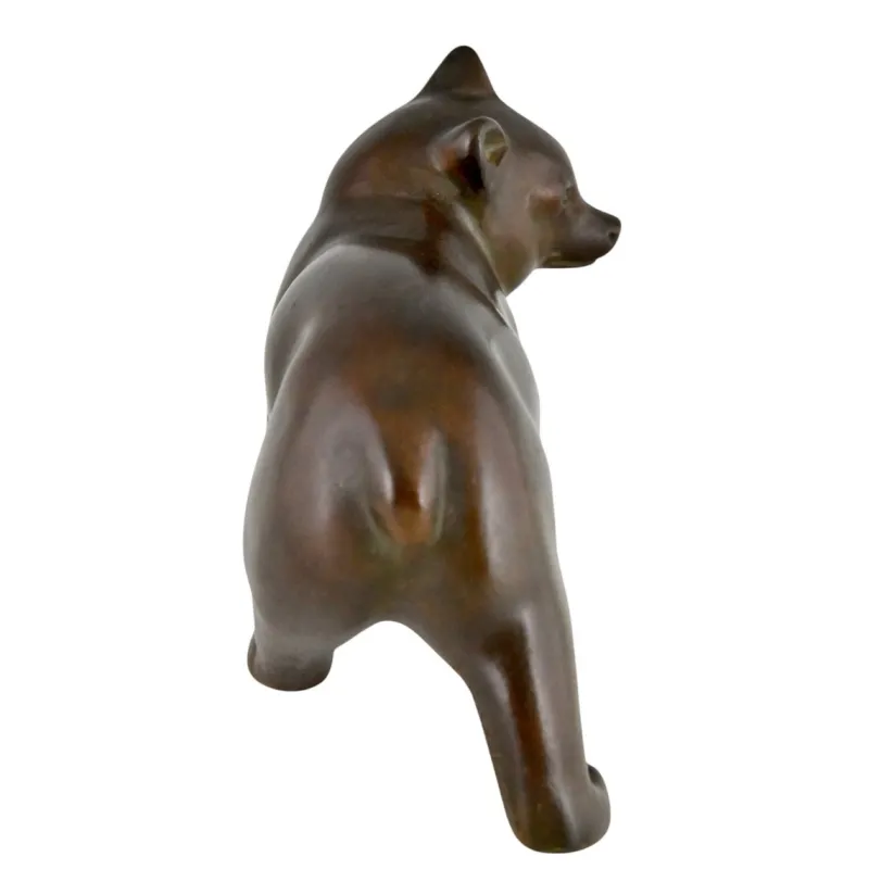 Online Pamono Irenee Rochard, Art Deco Bear Sculpture, 1930, Bronze