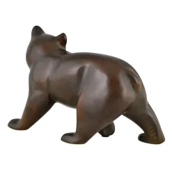 Online Pamono Irenee Rochard, Art Deco Bear Sculpture, 1930, Bronze