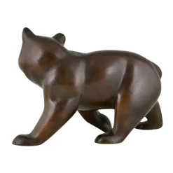 Online Pamono Irenee Rochard, Art Deco Bear Sculpture, 1930, Bronze