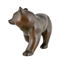 Online Pamono Irenee Rochard, Art Deco Bear Sculpture, 1930, Bronze