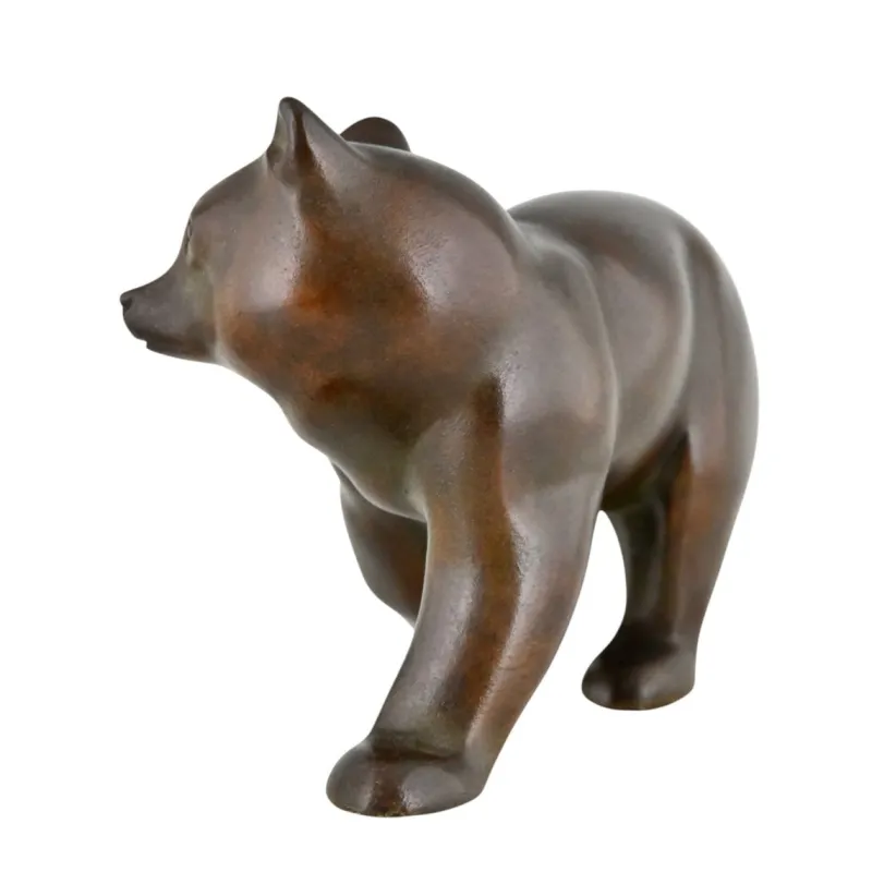 Online Pamono Irenee Rochard, Art Deco Bear Sculpture, 1930, Bronze
