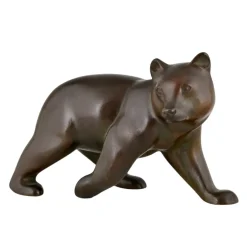 Online Pamono Irenee Rochard, Art Deco Bear Sculpture, 1930, Bronze