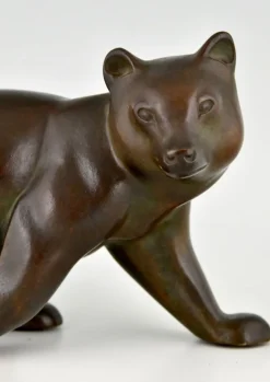 Online Pamono Irenee Rochard, Art Deco Bear Sculpture, 1930, Bronze