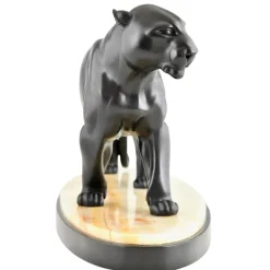 Pamono Irenee Rochard, Art Deco Panther Sculpture, 1930s, Bronze><noscript><img width=
