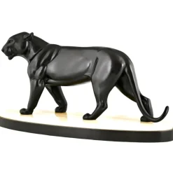 Pamono Irenee Rochard, Art Deco Panther Sculpture, 1930s, Bronze><noscript><img width=