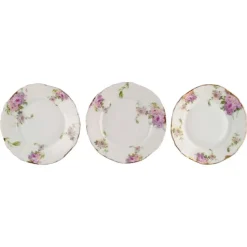 Pamono Iris Plates in Hand-Painted Porcelain with Flowers from Rosenthal, Germany, Set of 3> Dinner Plates & Bowls