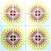 Pamono Iris Starburst Tiles, Italy, 1970s, Set of 24> Architectural Elements