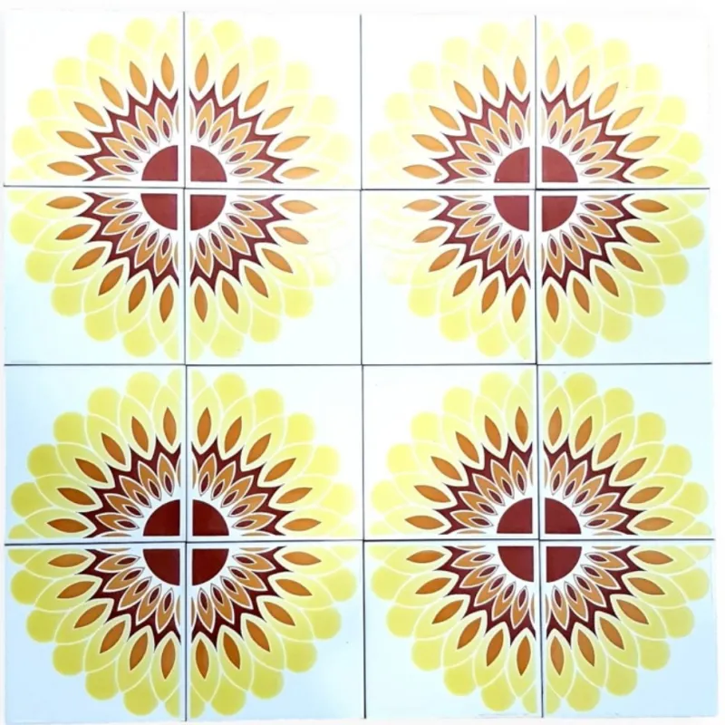 Pamono Iris Starburst Tiles, Italy, 1970s, Set of 24> Architectural Elements