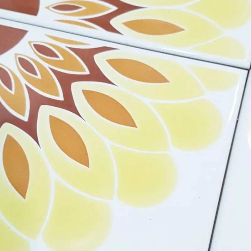 Pamono Iris Starburst Tiles, Italy, 1970s, Set of 24> Architectural Elements