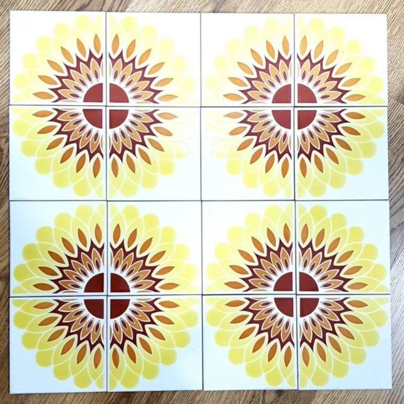 Pamono Iris Starburst Tiles, Italy, 1970s, Set of 24> Architectural Elements